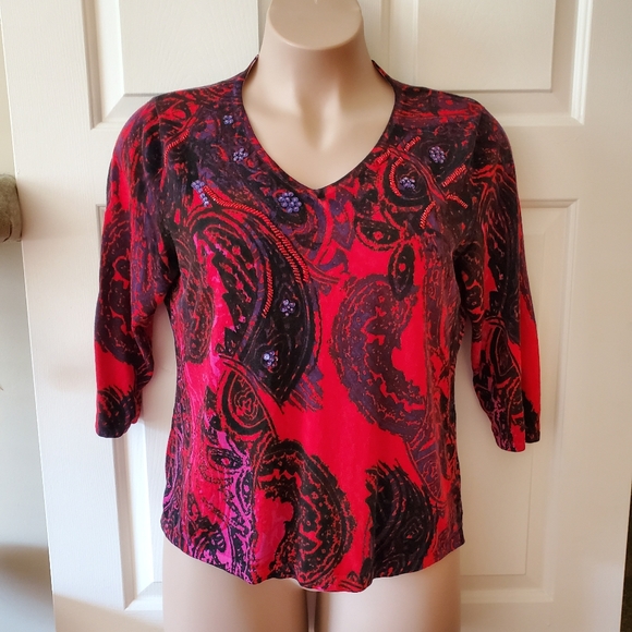 Peter Nygard Sweaters - Peter Nygard Sequined & Beaded Sweater
